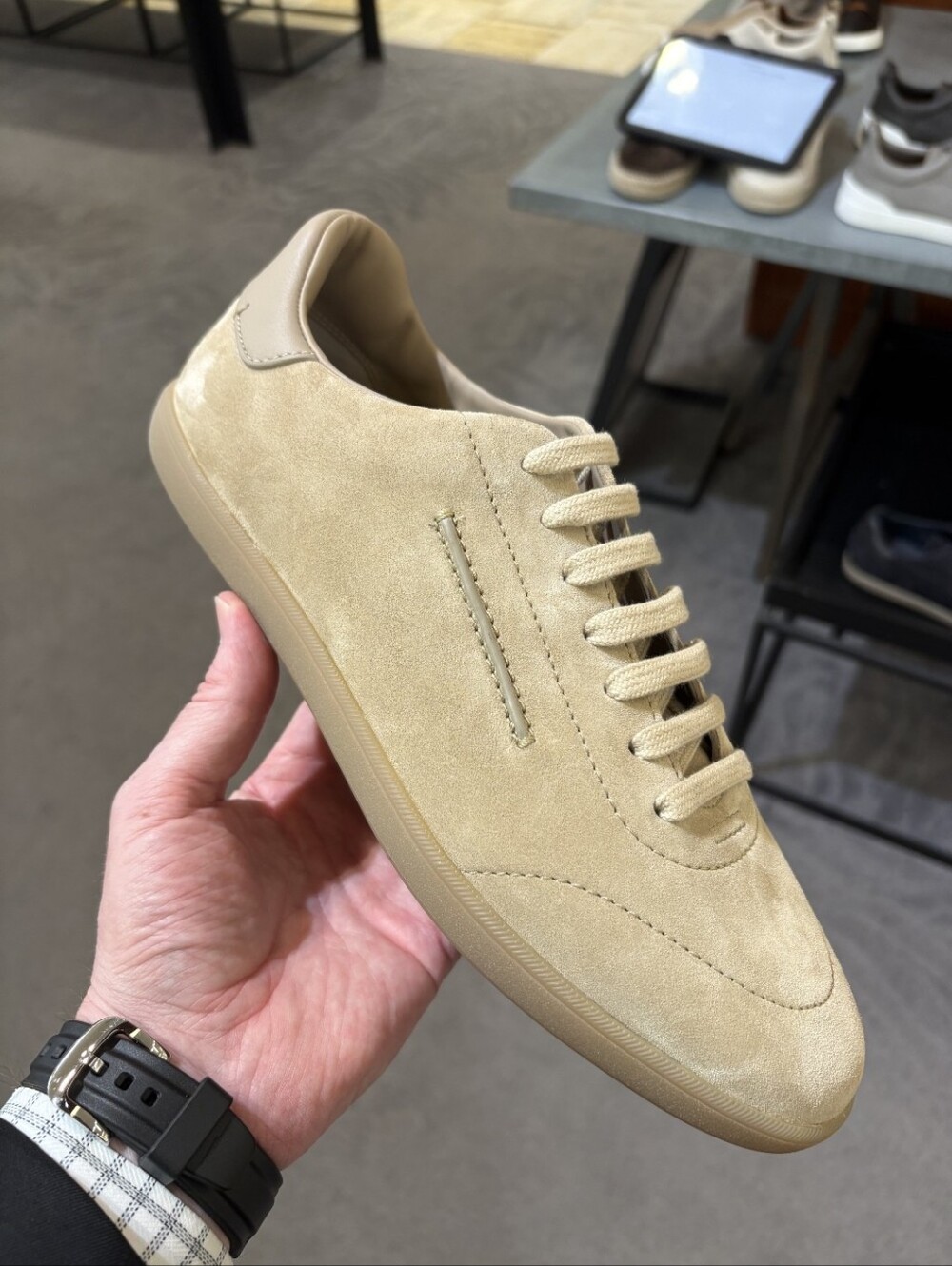 Zegna Men’s Suede Sneakers in Beige Size 10/ 43 Us New In Box